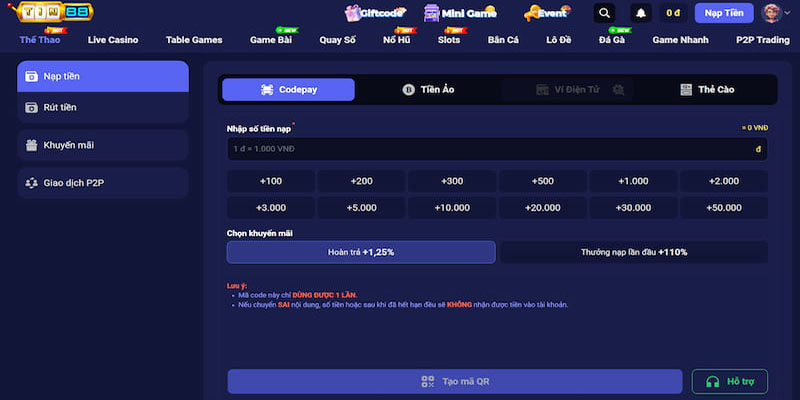 Nạp tiền Tin88, rút tiền Tin88 nhận nhiều ưu đãi